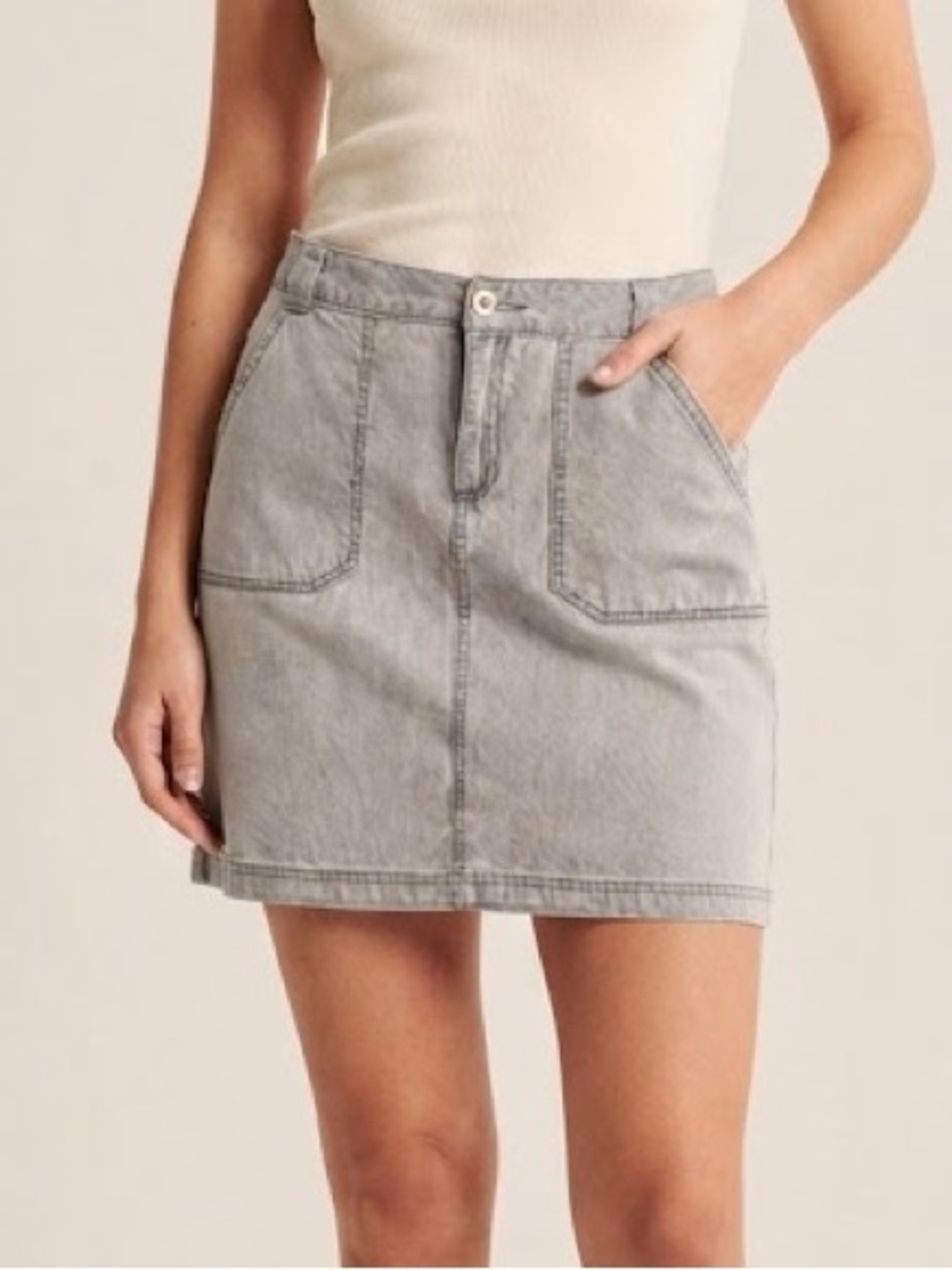 Sonoma Light Gray Denim Mini Skirt